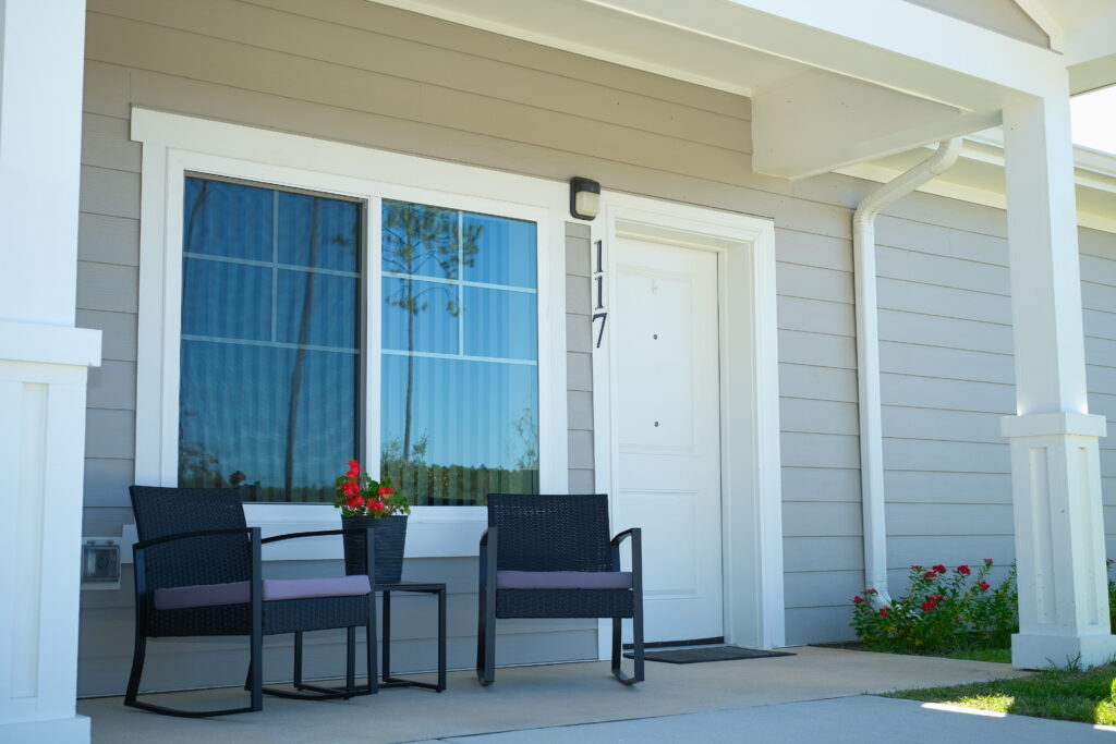 Independence Landing - unit front door on a sunny day