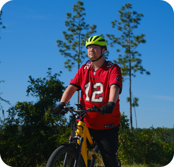 Independence Landing - Resident Riding a Bike Safely